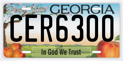 GA license plate CER6300