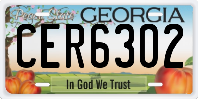 GA license plate CER6302