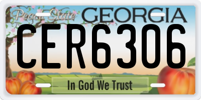 GA license plate CER6306
