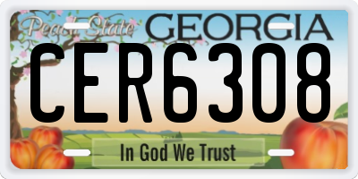 GA license plate CER6308