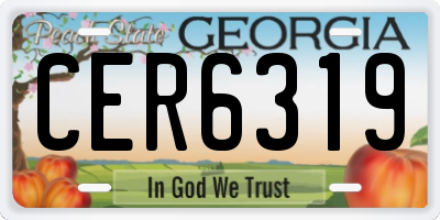GA license plate CER6319