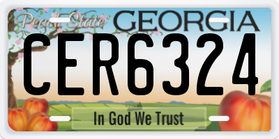 GA license plate CER6324