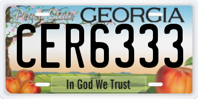 GA license plate CER6333