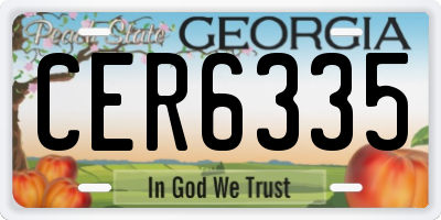 GA license plate CER6335