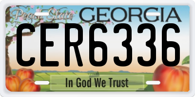 GA license plate CER6336