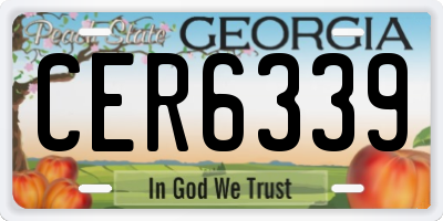 GA license plate CER6339