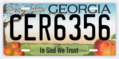 GA license plate CER6356