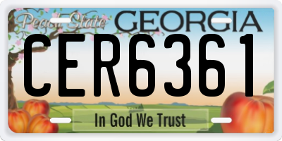 GA license plate CER6361