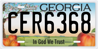 GA license plate CER6368