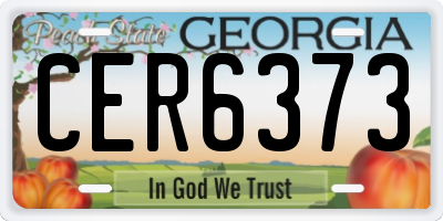 GA license plate CER6373