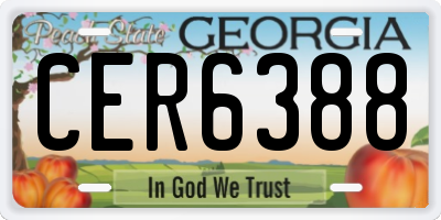 GA license plate CER6388