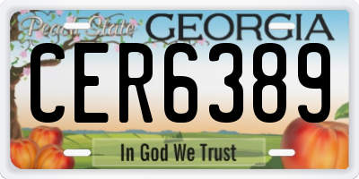GA license plate CER6389