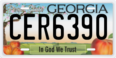 GA license plate CER6390