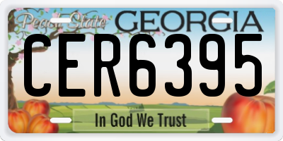 GA license plate CER6395