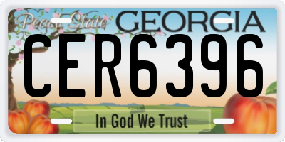 GA license plate CER6396