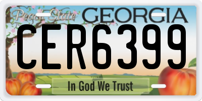GA license plate CER6399