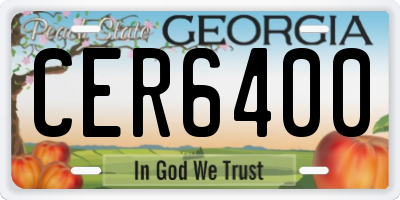 GA license plate CER6400
