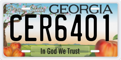GA license plate CER6401