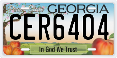GA license plate CER6404