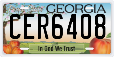 GA license plate CER6408