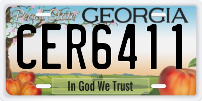 GA license plate CER6411