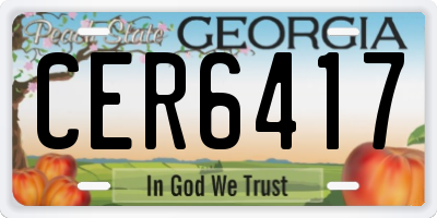 GA license plate CER6417