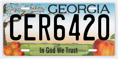 GA license plate CER6420