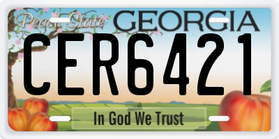 GA license plate CER6421