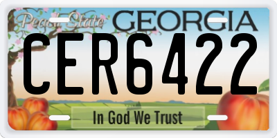 GA license plate CER6422