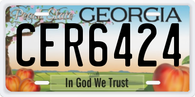 GA license plate CER6424