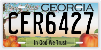 GA license plate CER6427
