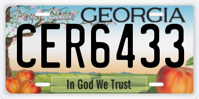 GA license plate CER6433