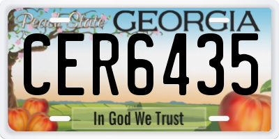 GA license plate CER6435