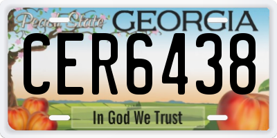 GA license plate CER6438