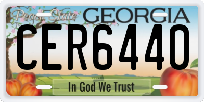 GA license plate CER6440