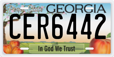 GA license plate CER6442
