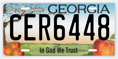 GA license plate CER6448