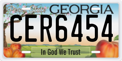 GA license plate CER6454