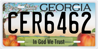 GA license plate CER6462