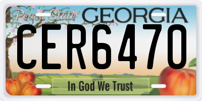GA license plate CER6470