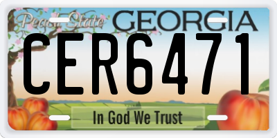 GA license plate CER6471