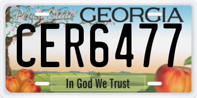 GA license plate CER6477