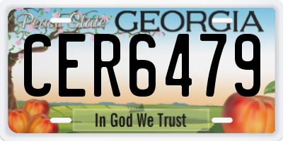 GA license plate CER6479