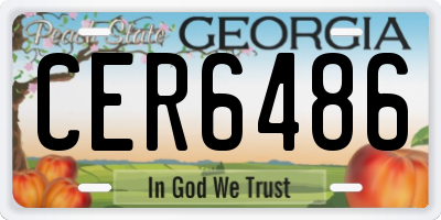 GA license plate CER6486