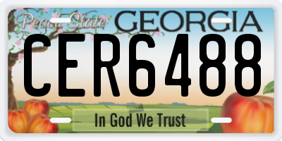 GA license plate CER6488