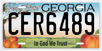 GA license plate CER6489