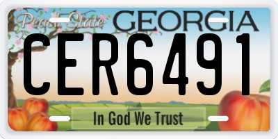 GA license plate CER6491