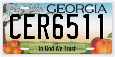 GA license plate CER6511