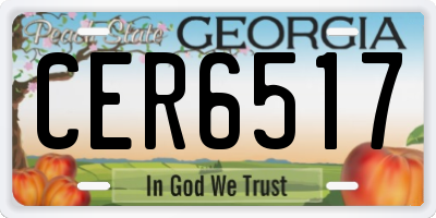 GA license plate CER6517