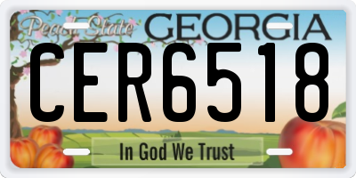 GA license plate CER6518
